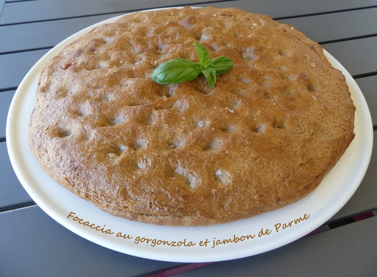 Focaccia au gorgonzola et jambon de Parme