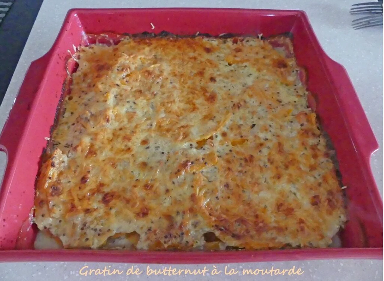 Gratin de butternut à la moutarde