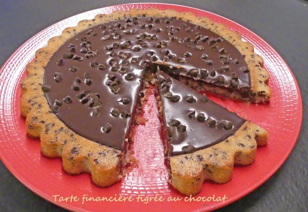 Tarte financière tigrée au chocolat