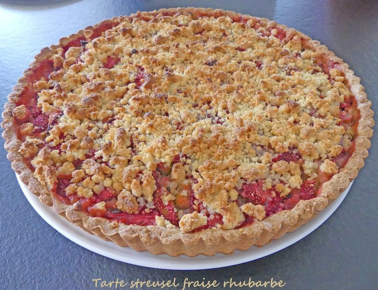 Tarte streusel fraise rhubarbe