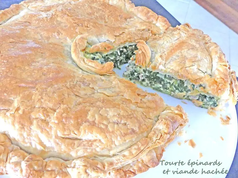 Tourte épinards et viande hachée