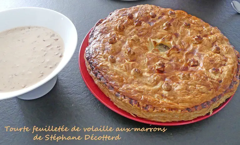 Tourte feuilletée de volaille aux marrons