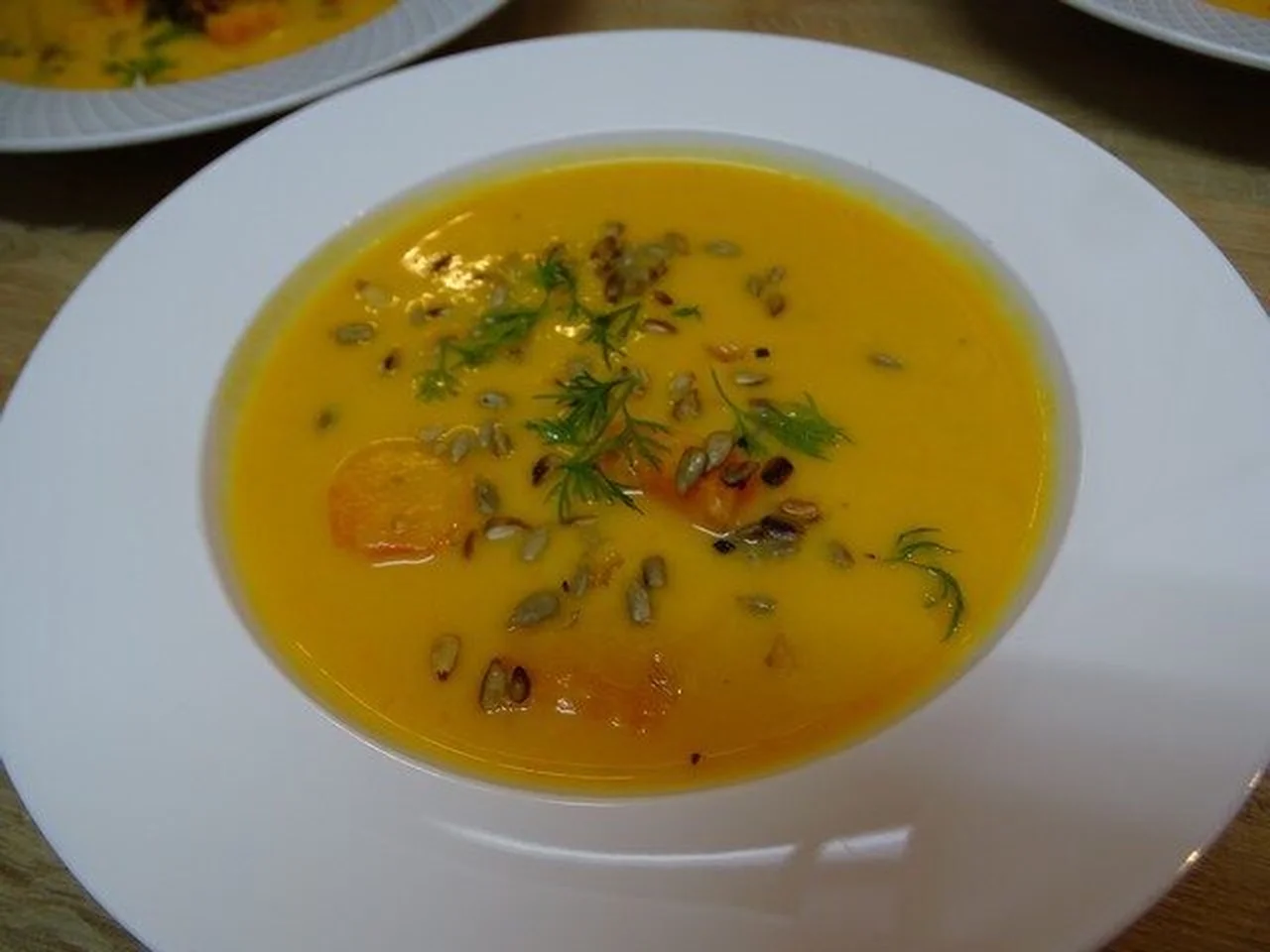 Crème de potiron à l'aneth et à la Cancoillotte