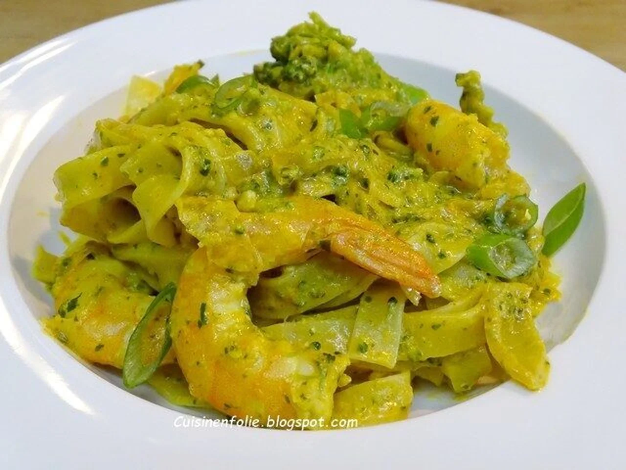 Fettuccini aux crevettes et brocoli