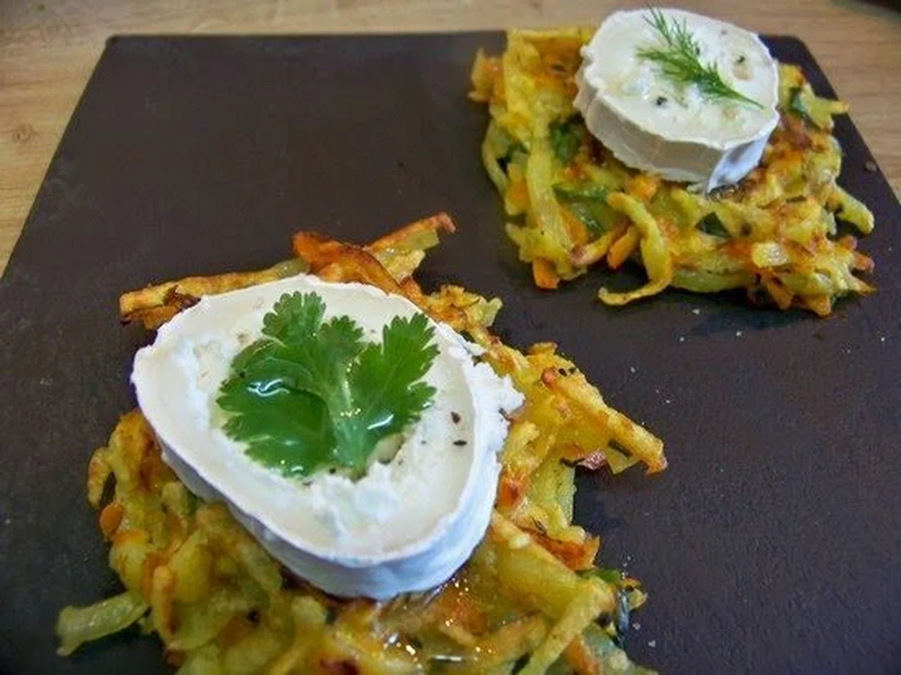 Gaufres pommes de terre carottes au chèvre