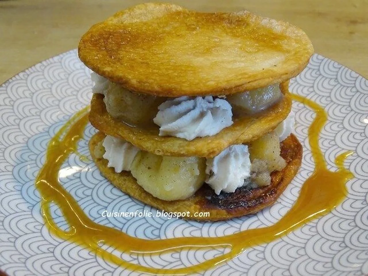 Mille-feuilles aux pommes et caramel au beurre salé