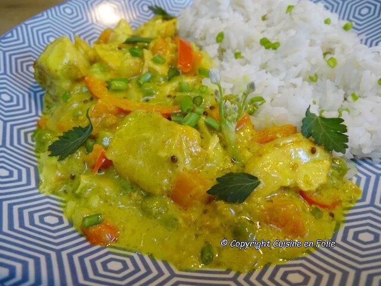 Saumon curry, citron vert et combava à l'indienne