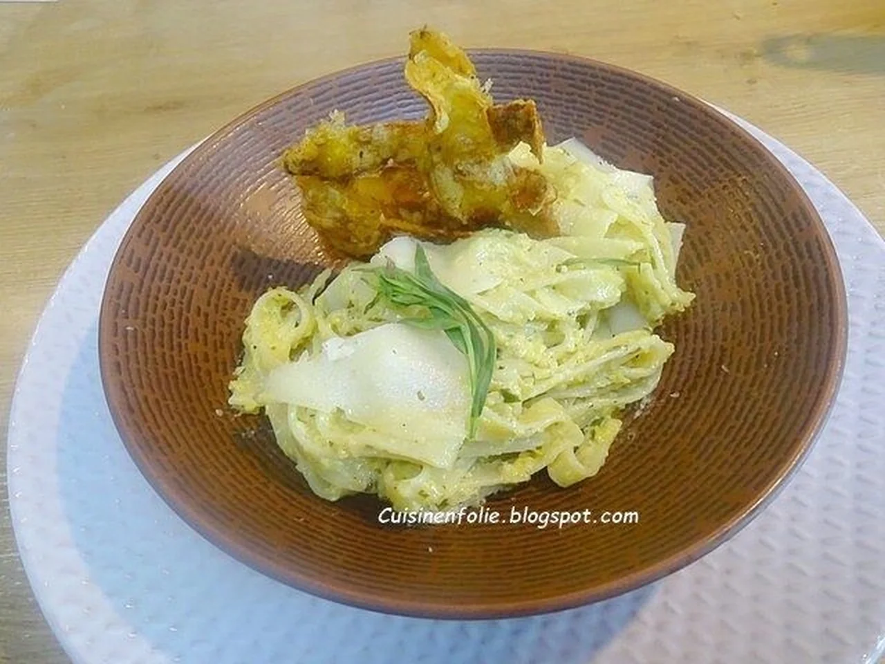 Tagliatelles crème de courgette, estragon et Pecorino
