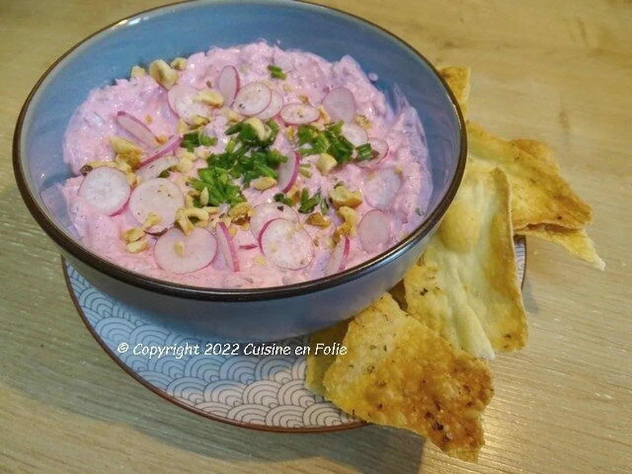 Tartinade rose aux radis et échalote