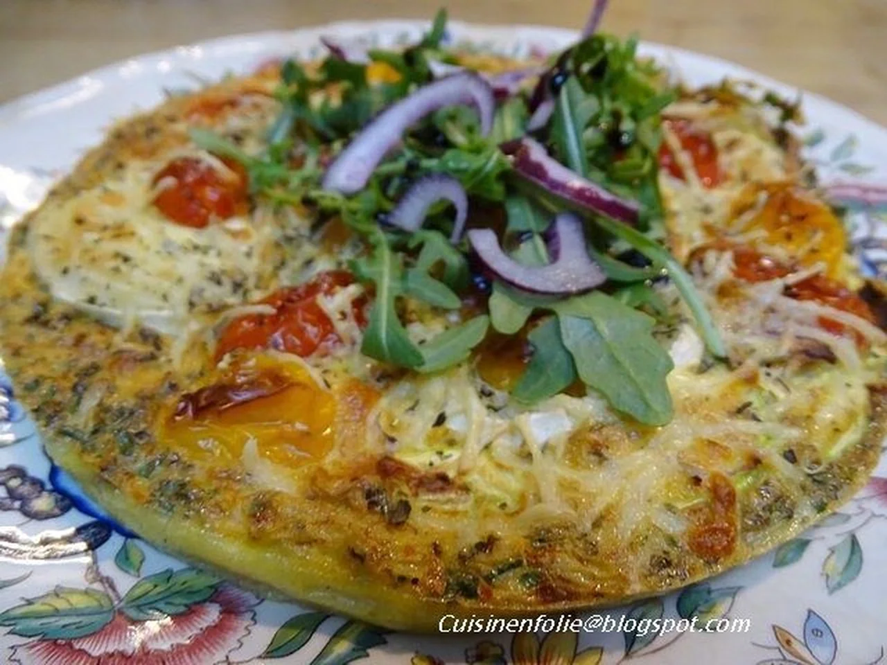 Trouchia de courgette, tomates cerises, chèvre à l'Airfryer