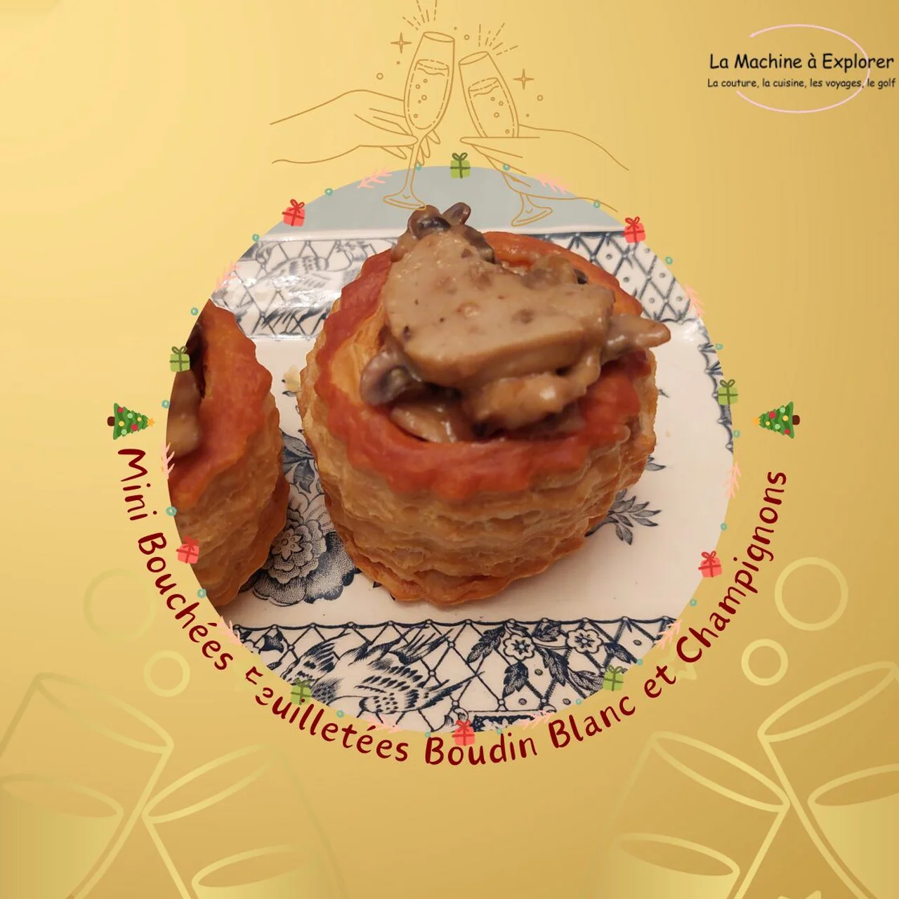 Bouchées feuilletées boudin blanc champignons