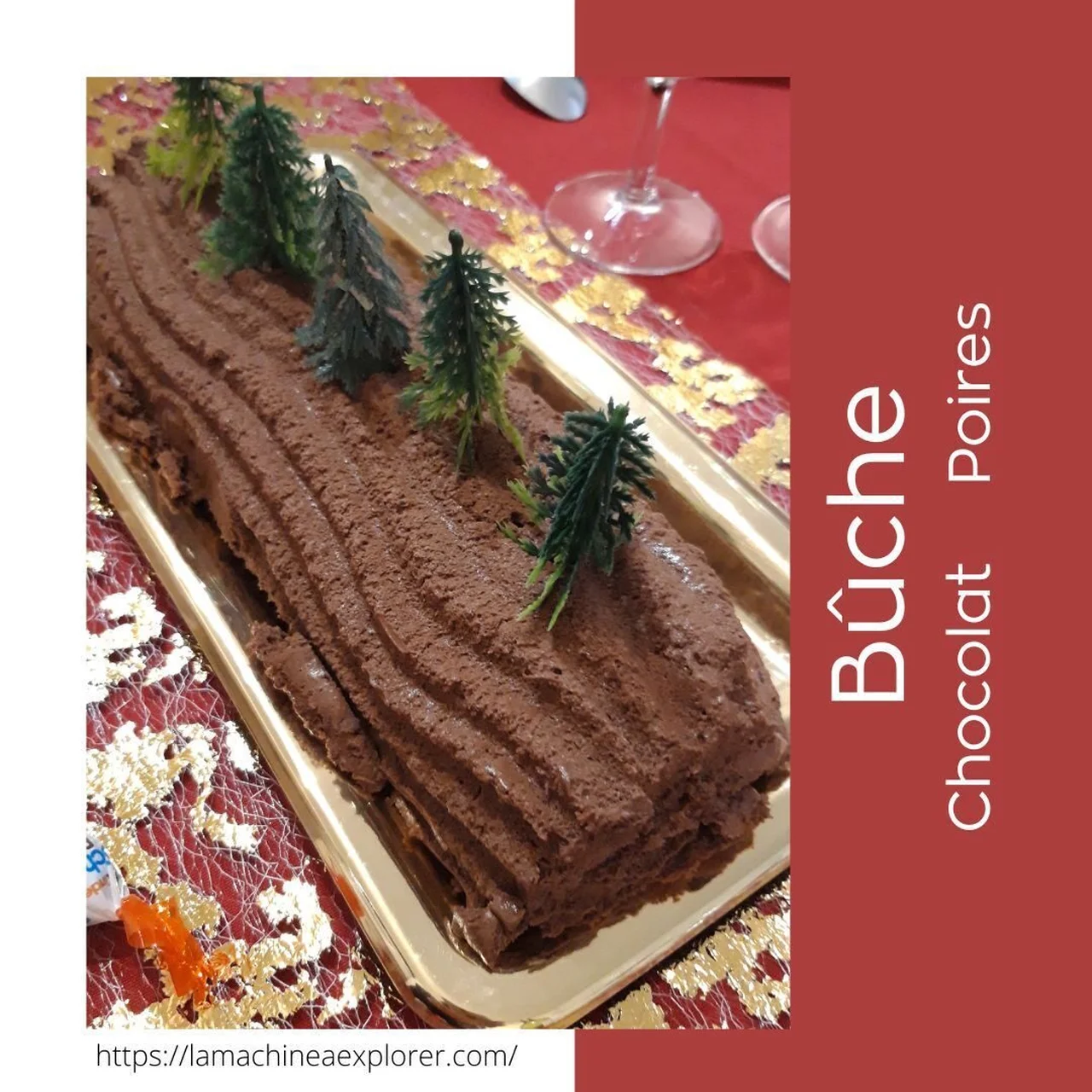Bûche crousti-fondante Chocolat Poires