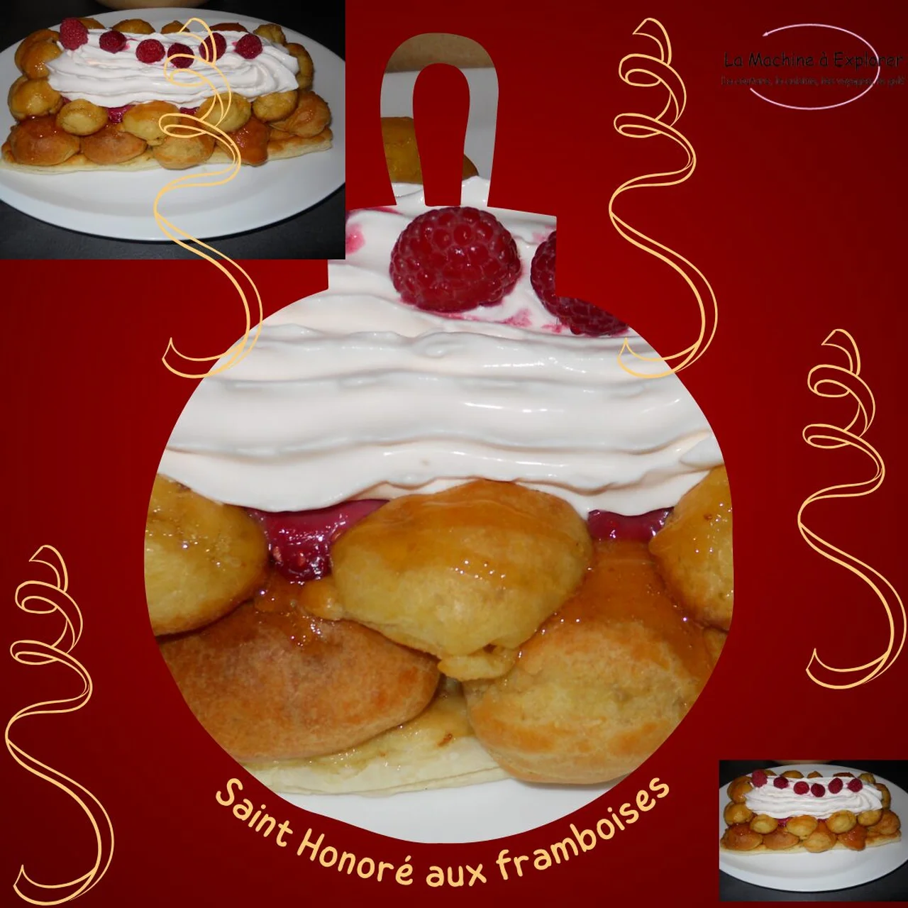 Bûche Saint-Honoré aux framboises