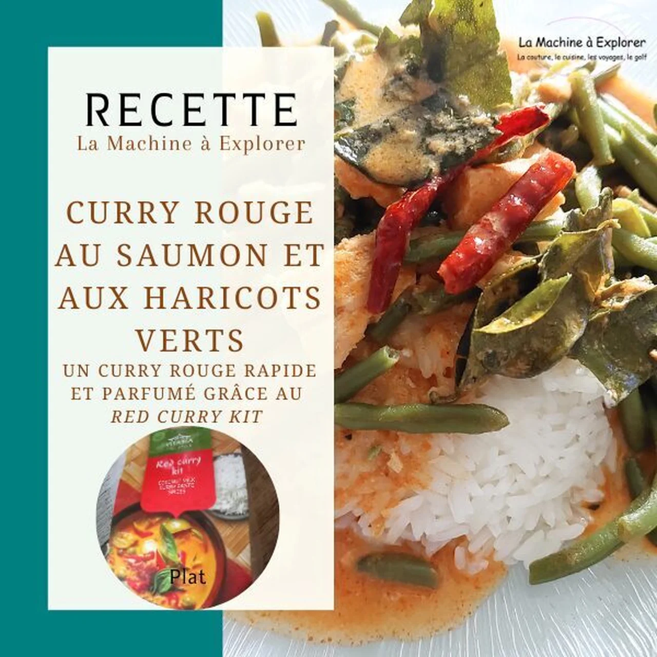 Curry rouge au saumon et aux haricots verts