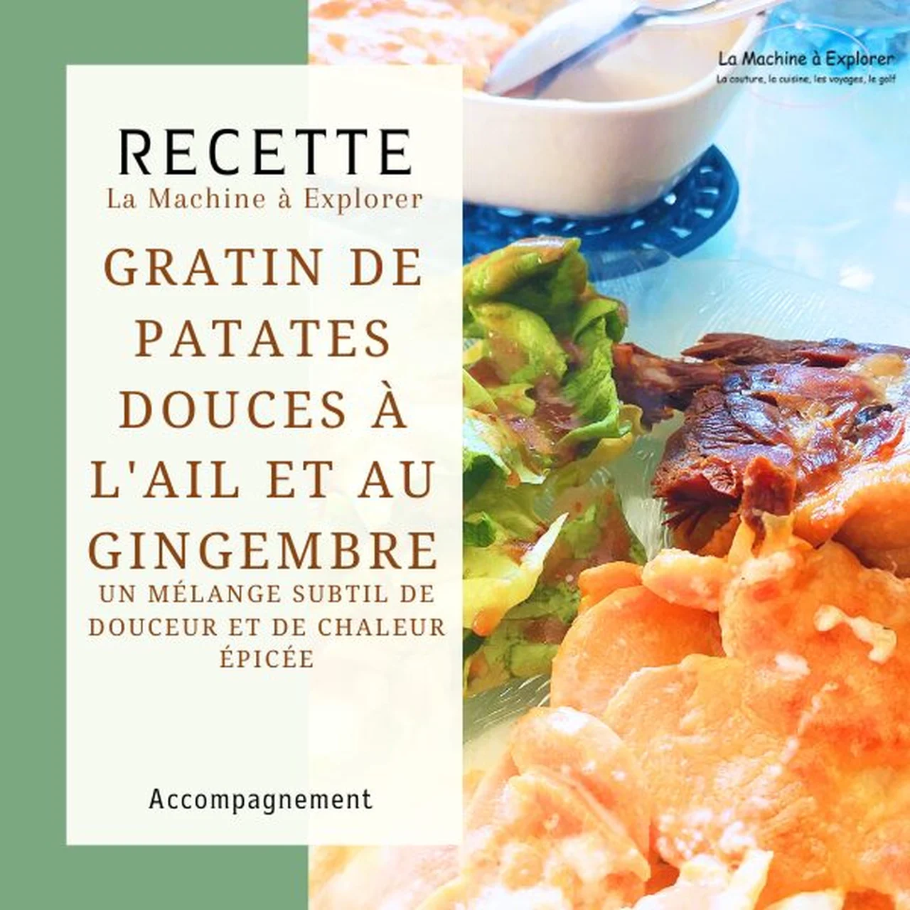 Gratin de patates douces à l'ail et au gingembre