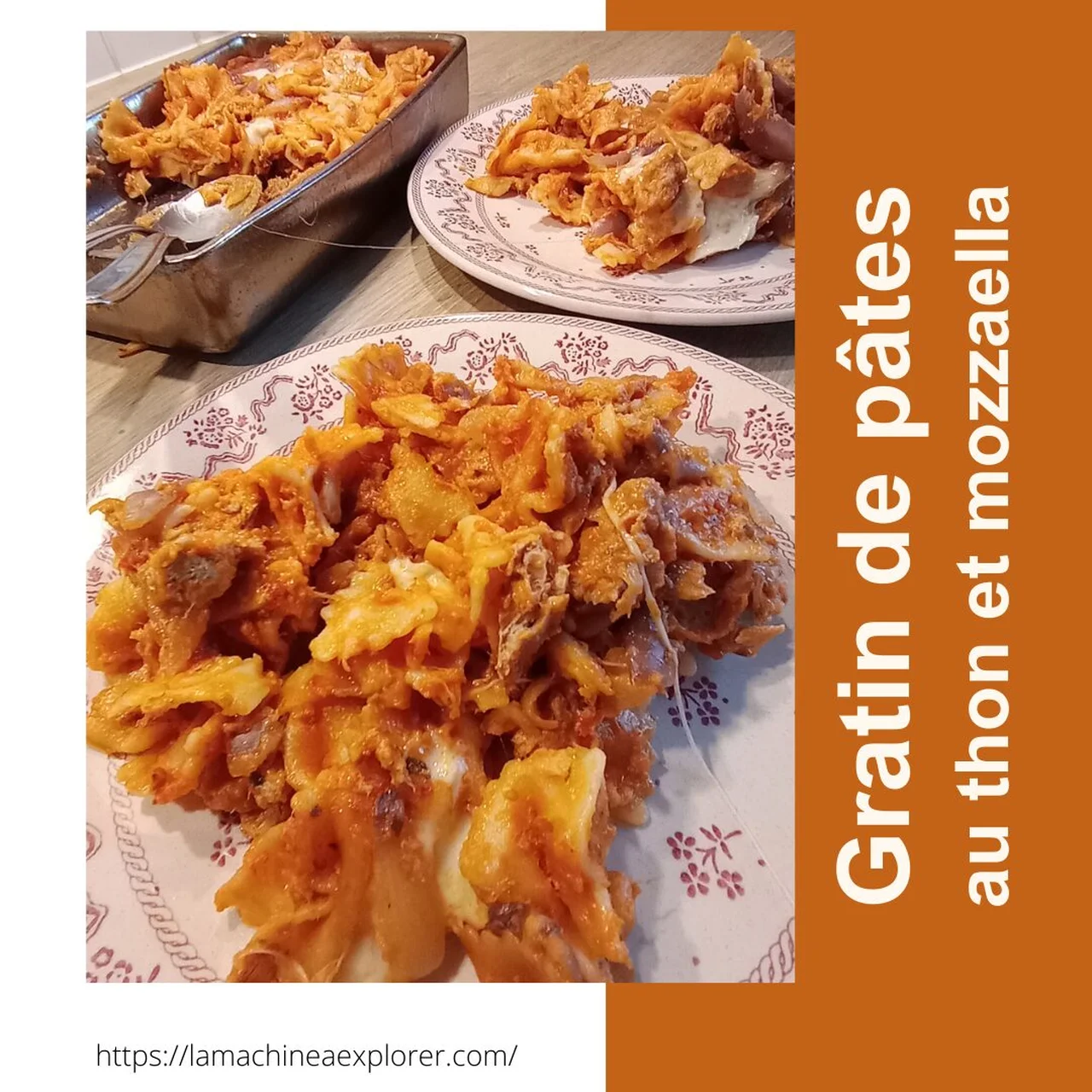 Gratin de pâtes thon mozzarella