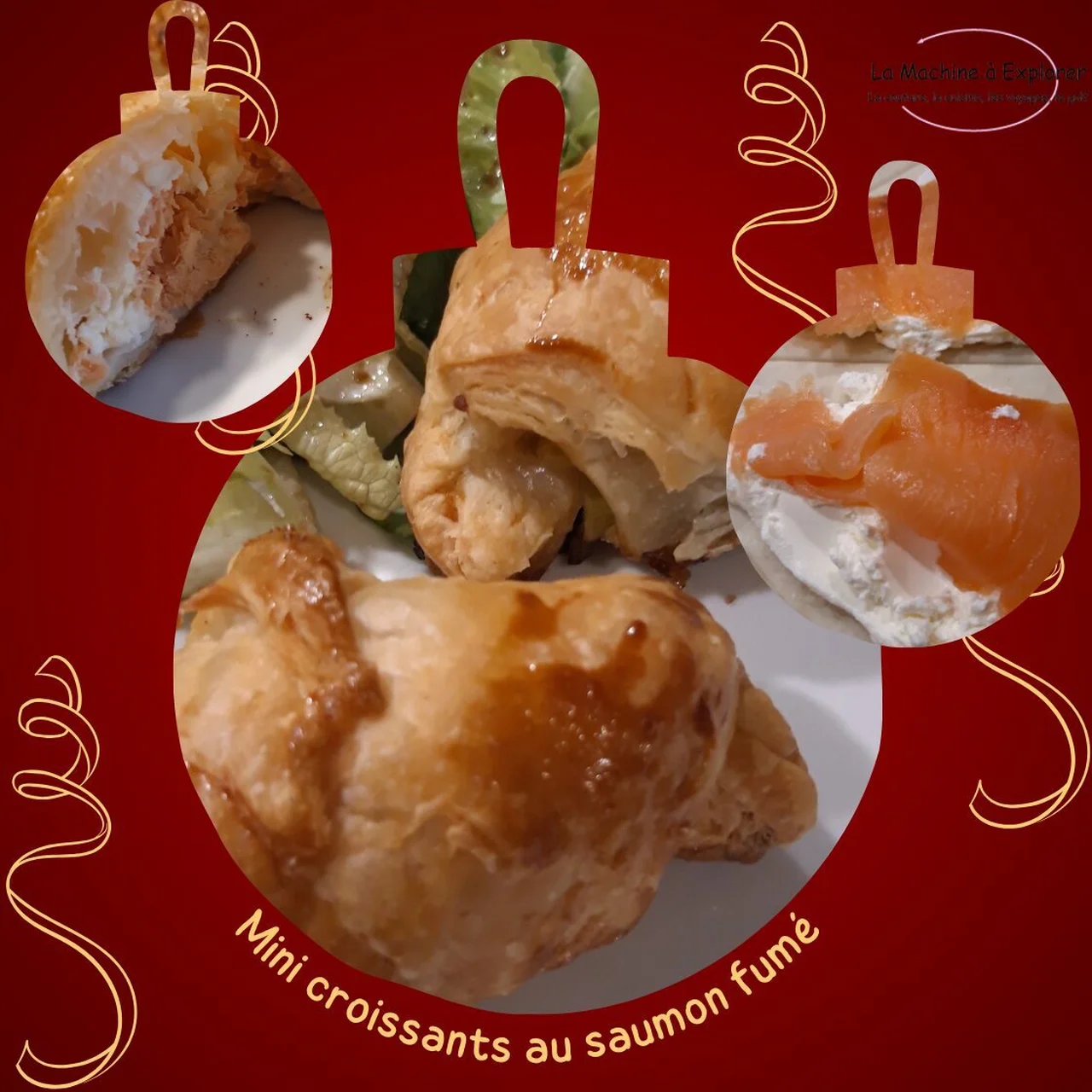 Mini croissants saumon fumé fromage frais