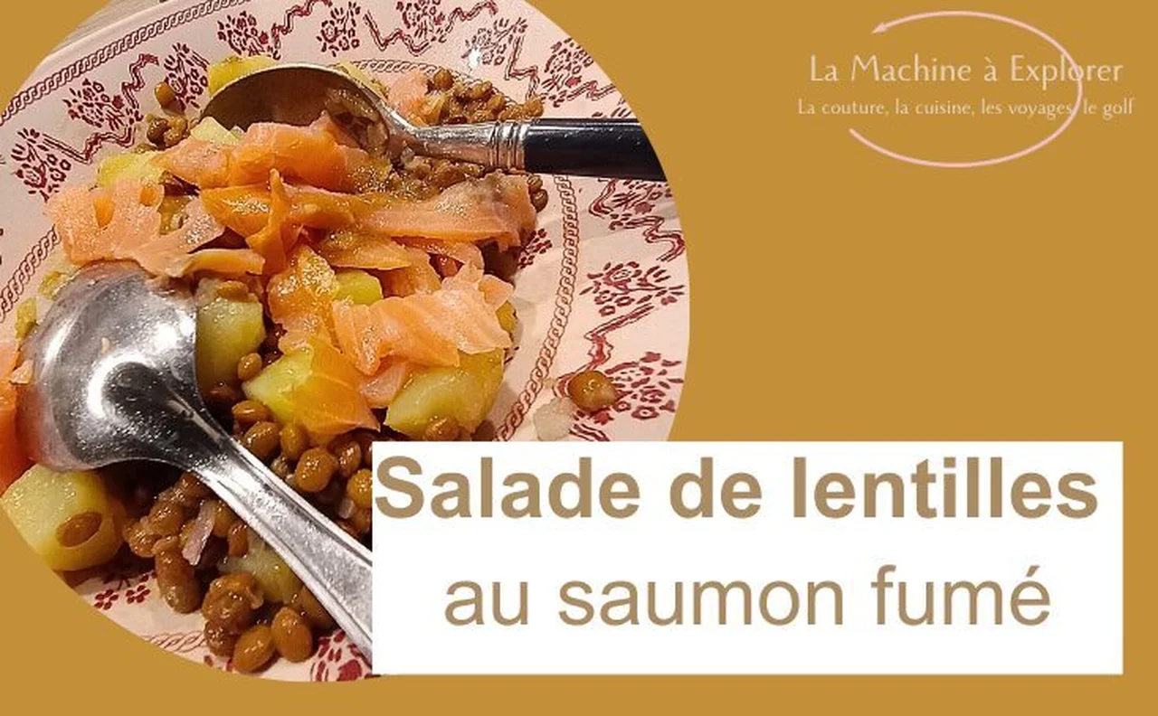 Salade tiède de lentilles au saumon fumé