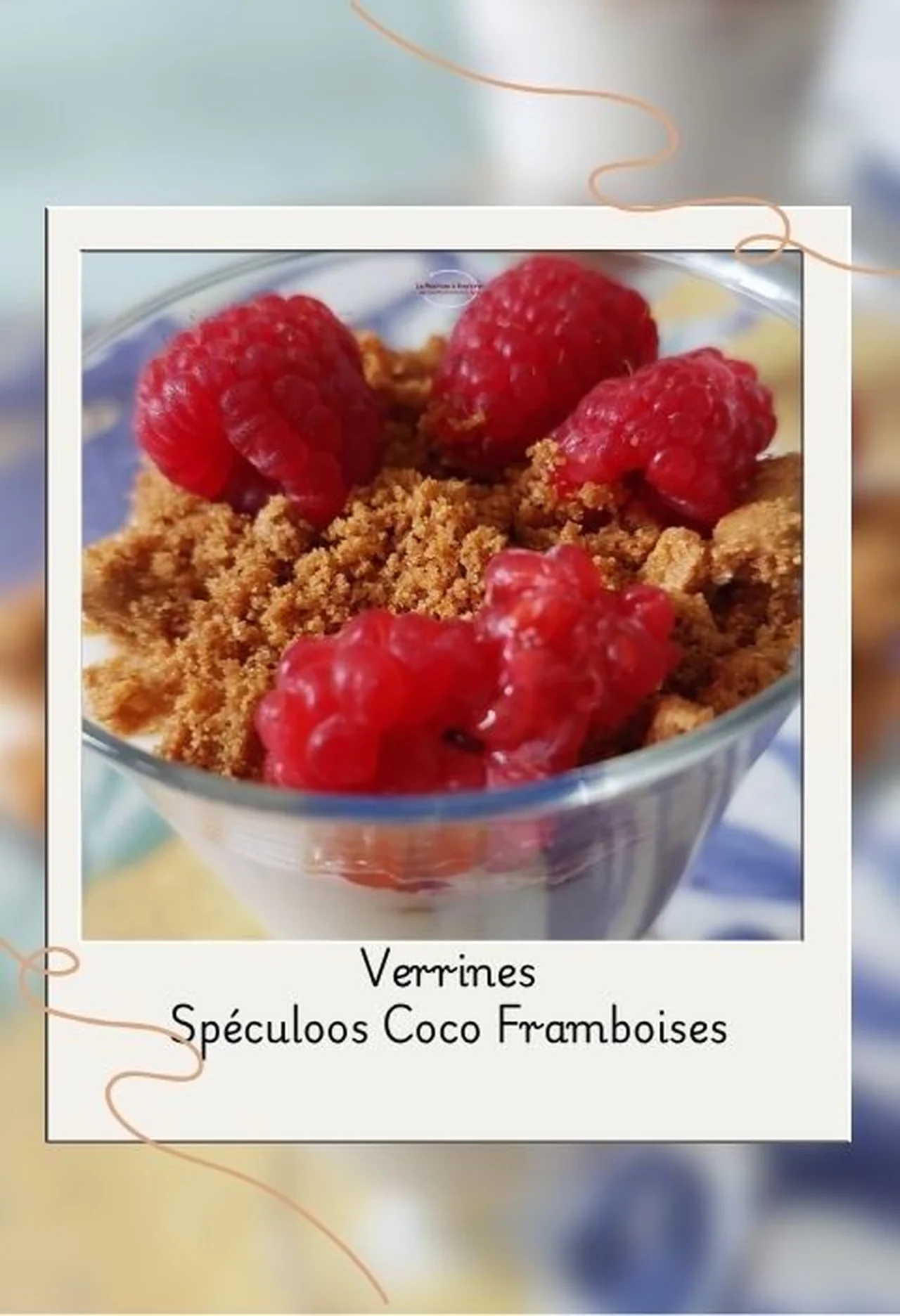 Verrines spéculoos, yaourt coco et framboises