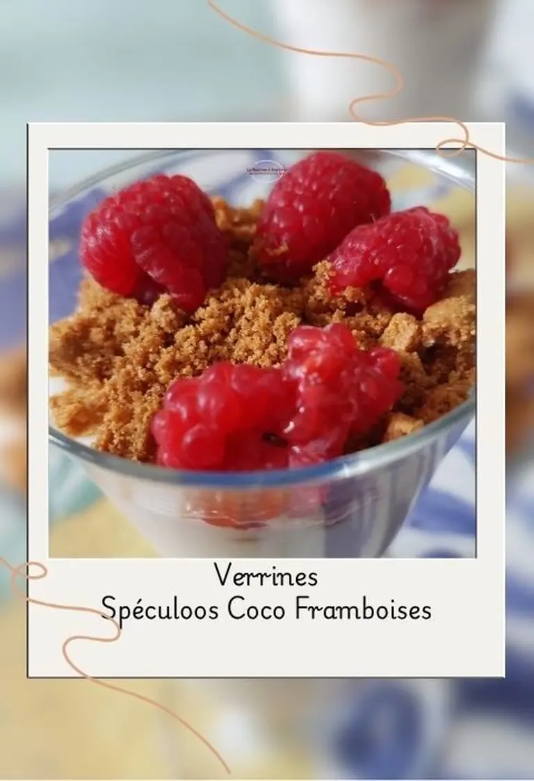 Verrines spéculoos, yaourt coco et framboises