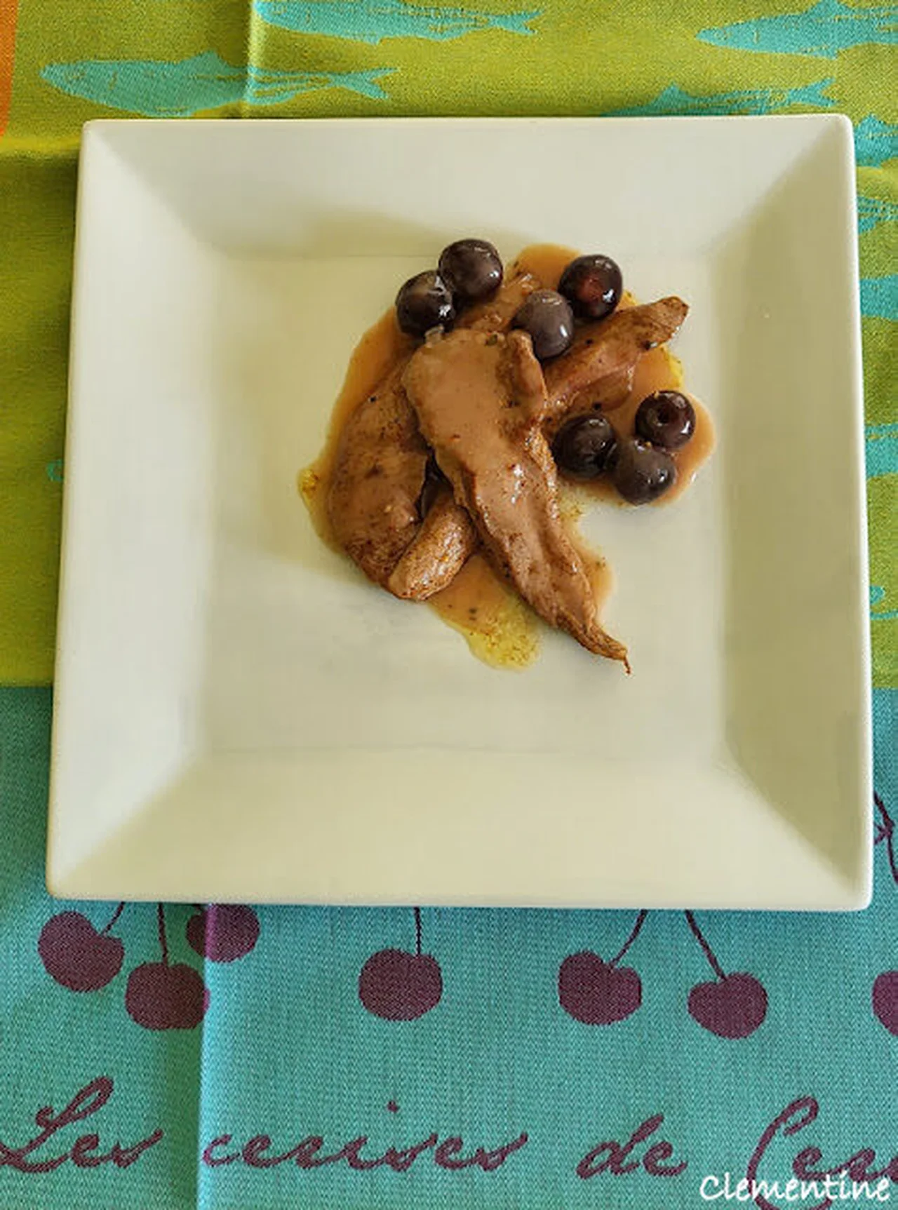 Aiguillettes de canard aux cerises