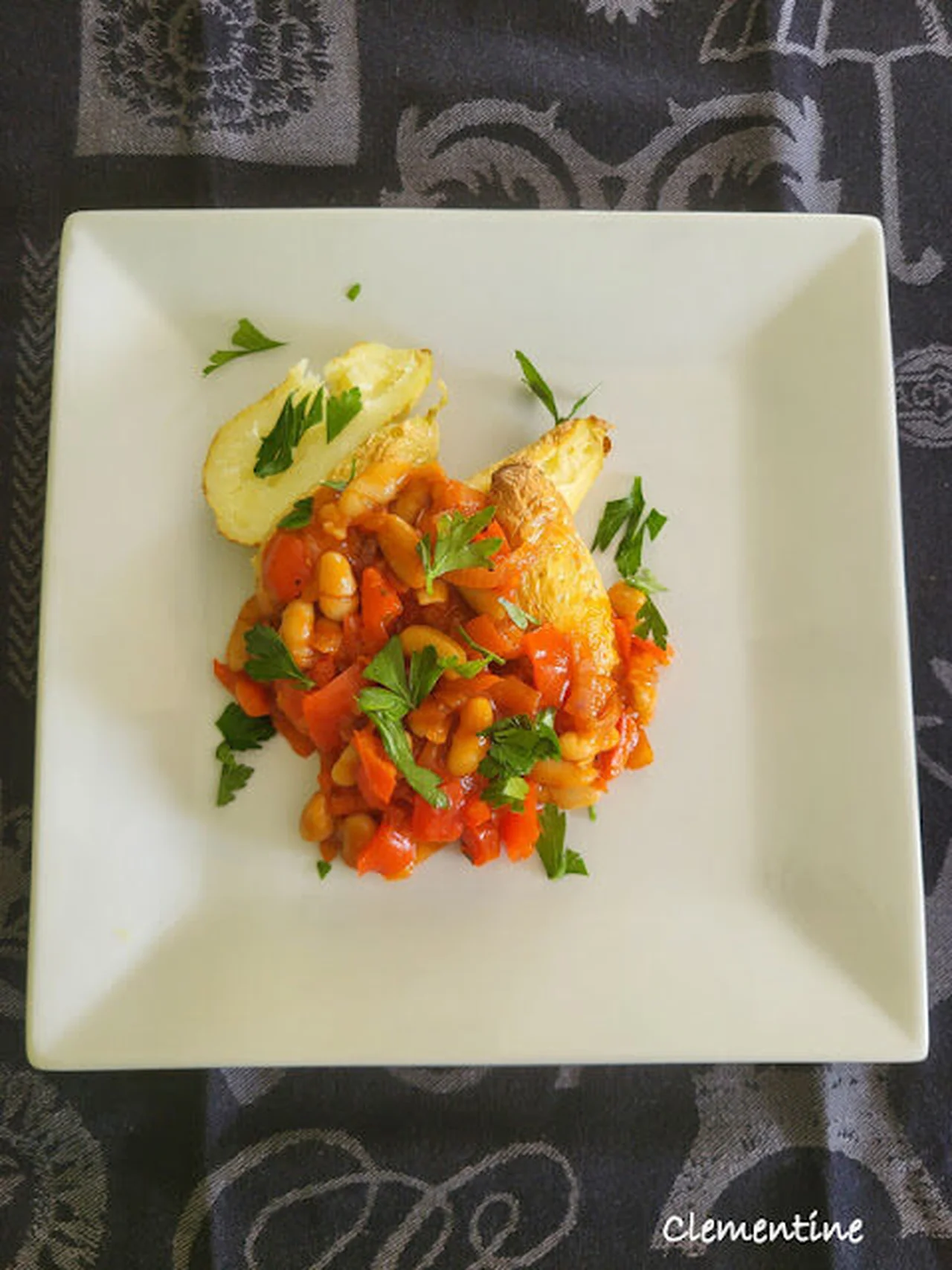 Cannelini et pomme de terre en chemise