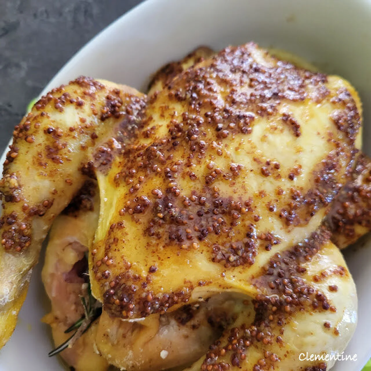 Coquelet à la moutarde et au miel