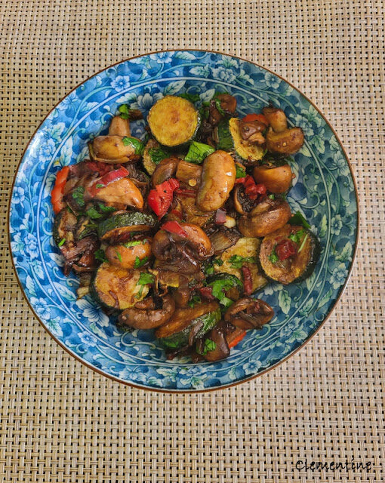 Courgettes et champignons