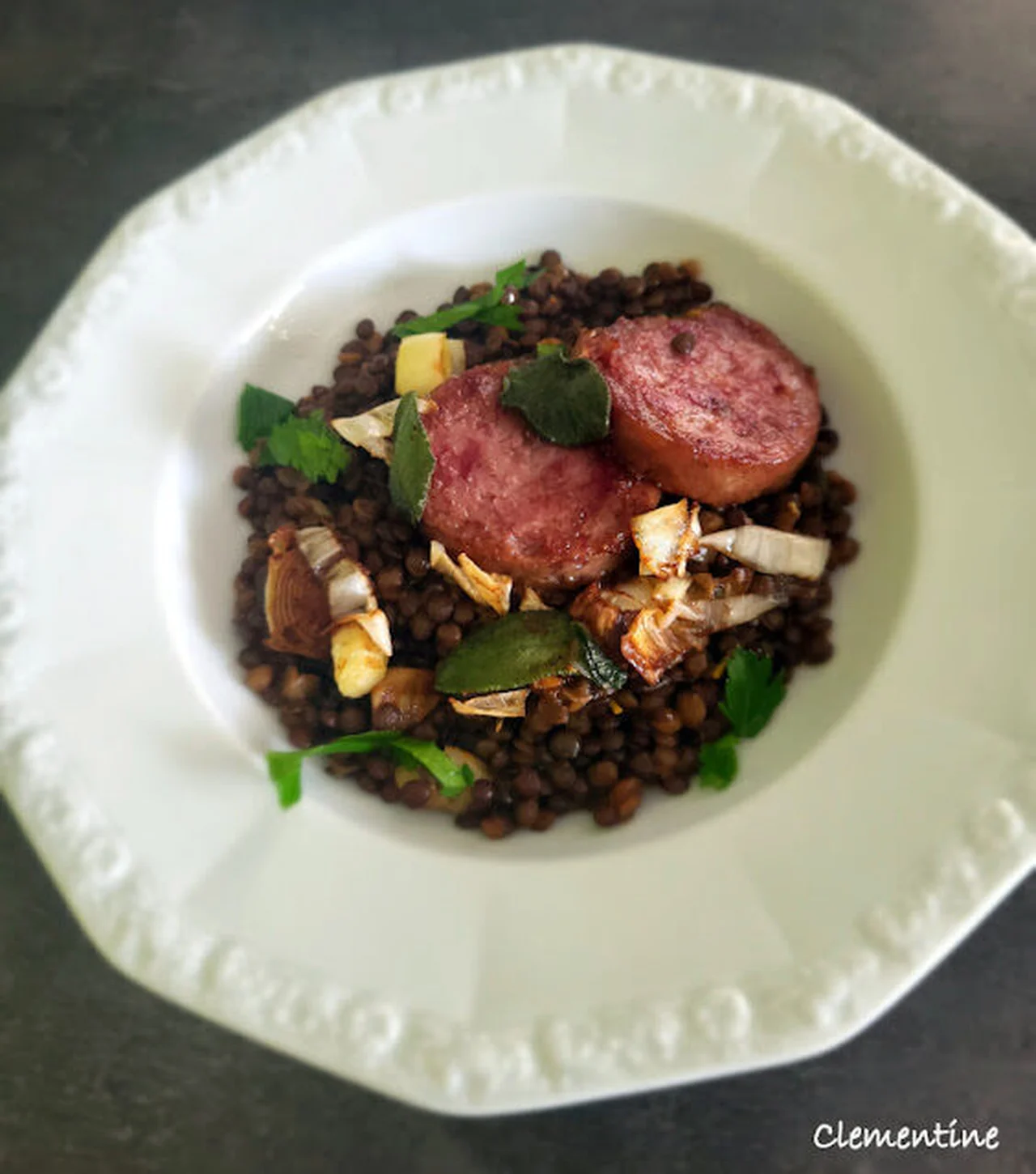 Lentilles au cotechino de Bruno Barbieri