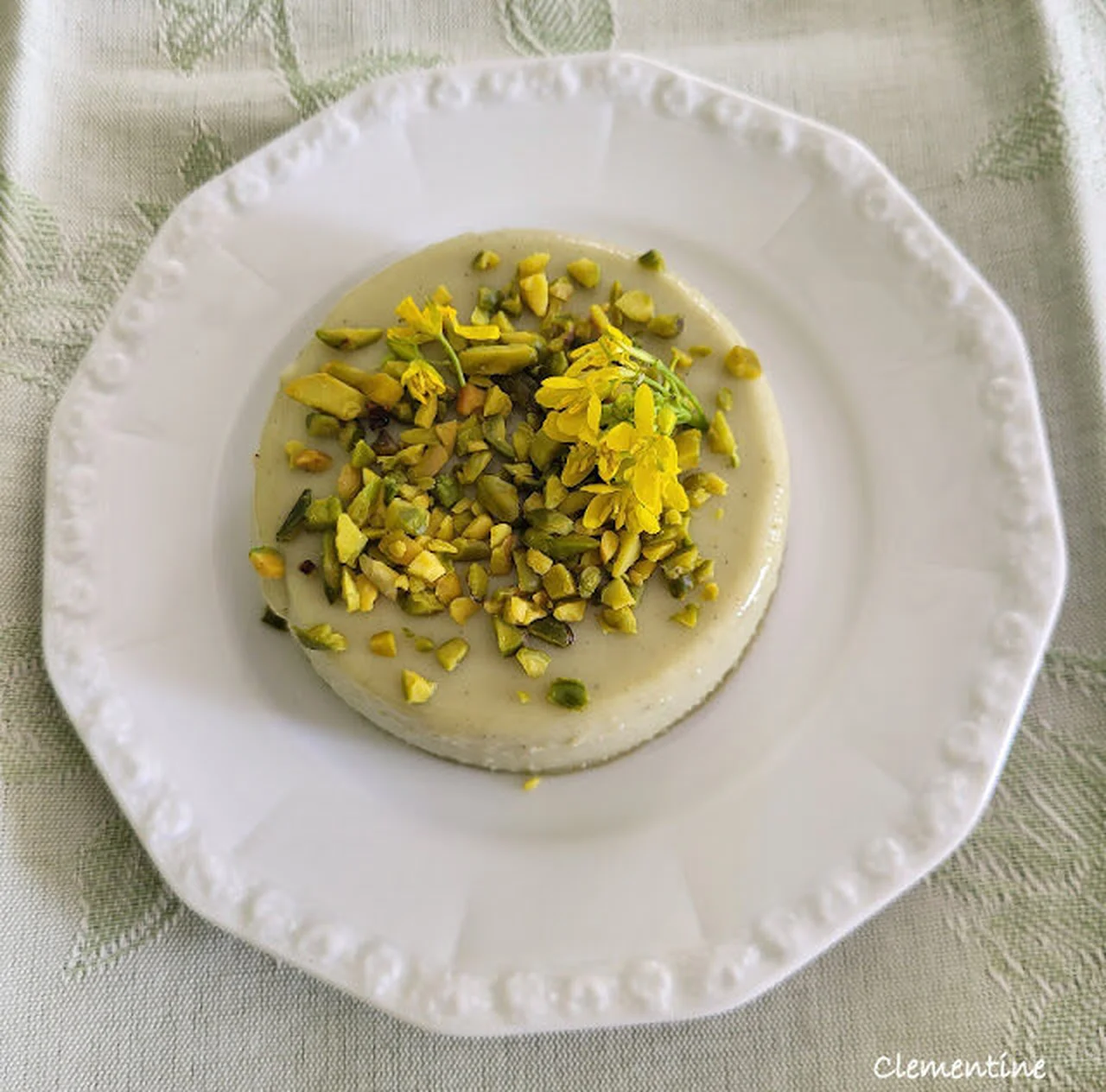 Panna cotta à la crème de pistaches