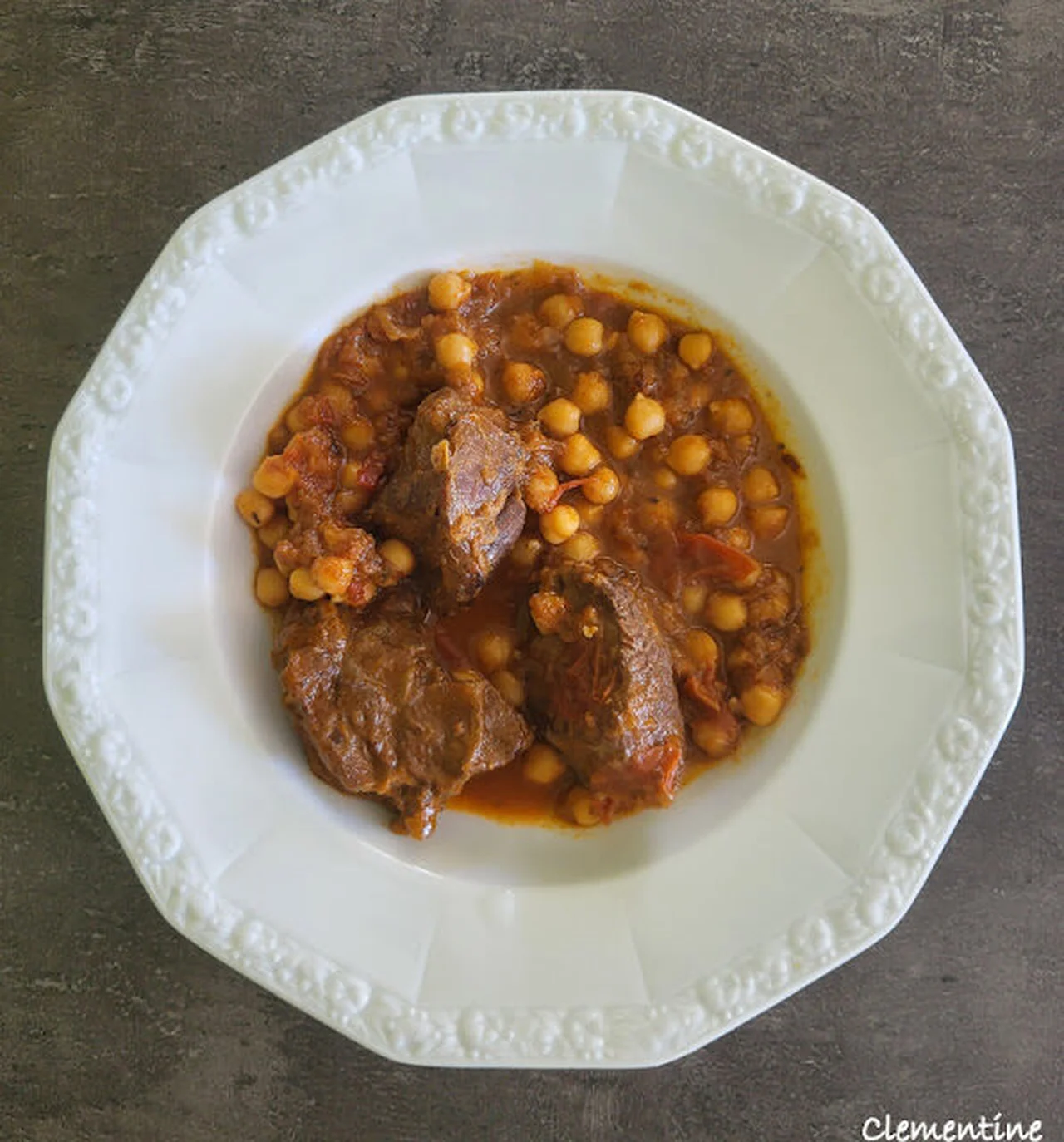 Pois chiches à la viande de bœuf