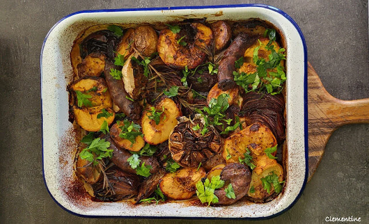 Pommes de terre et prunes sauce aigre-douce