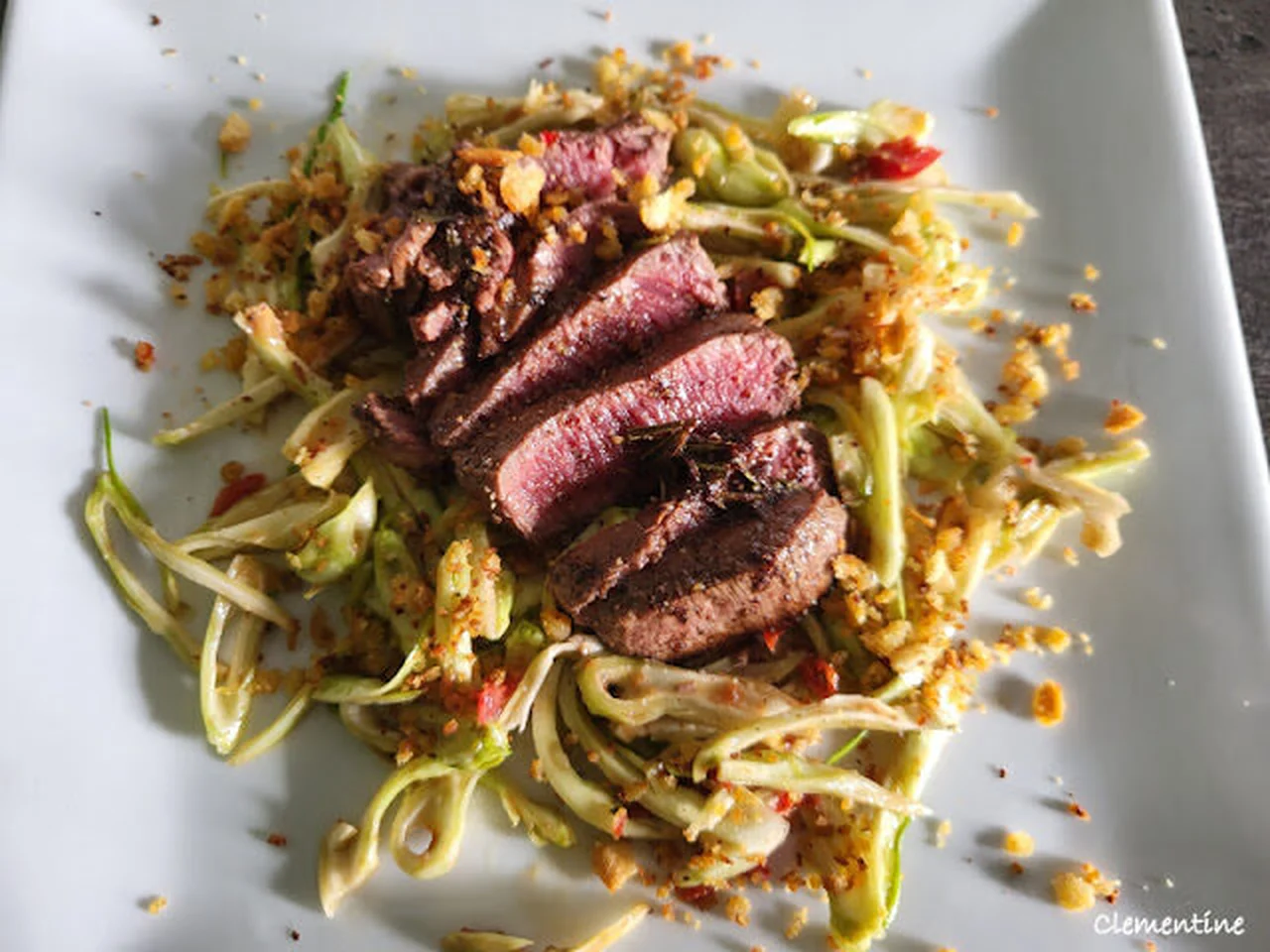 Puntarelle au bœuf et chapelure à l'anchois