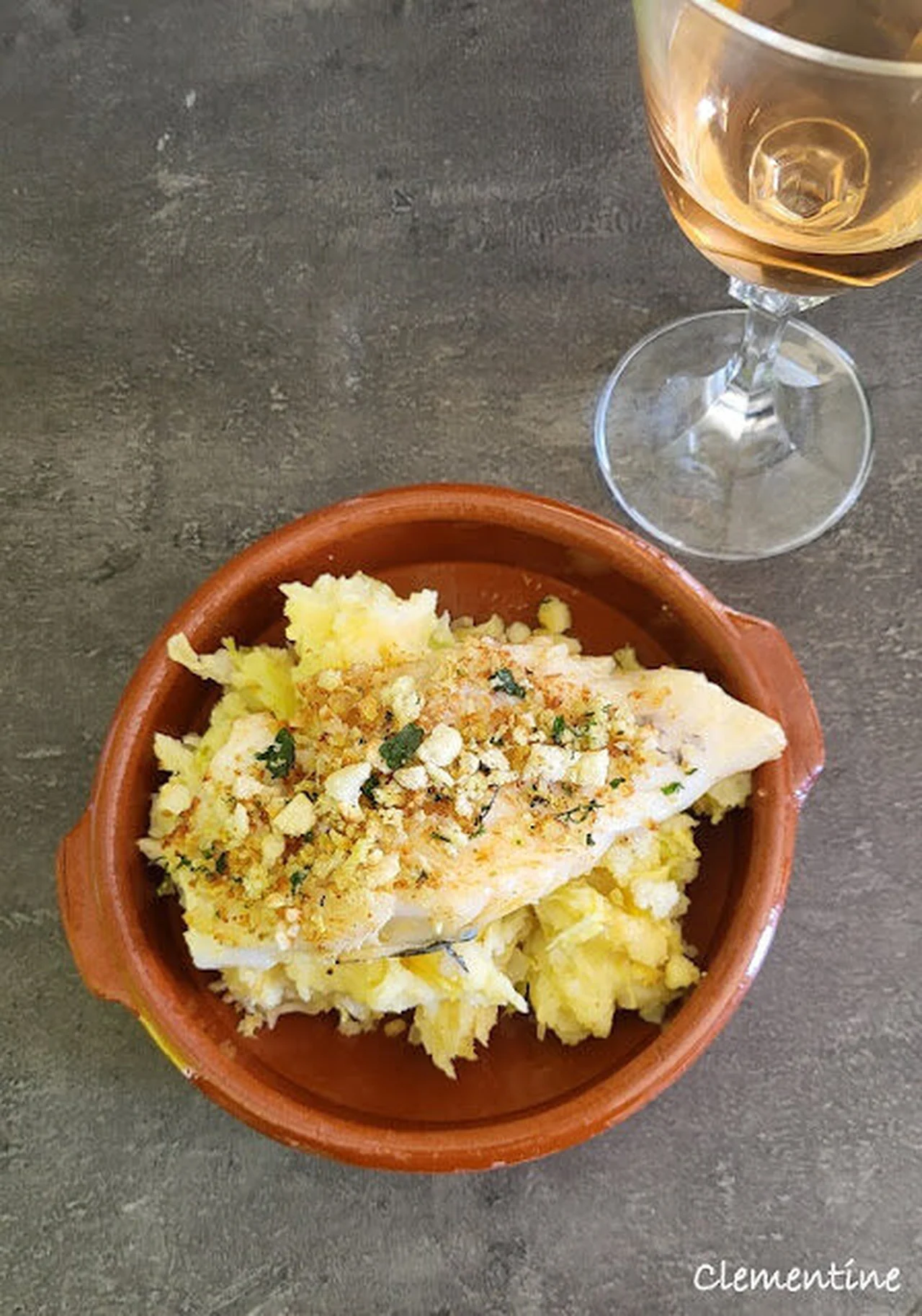Purée de chou pointu au poisson et chapelure au persil