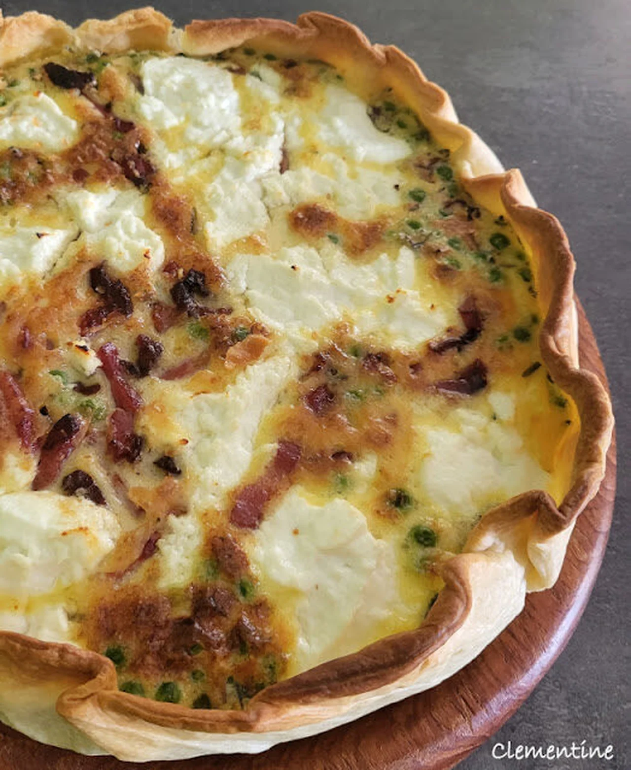 Quiche aux petits pois et aux lardons