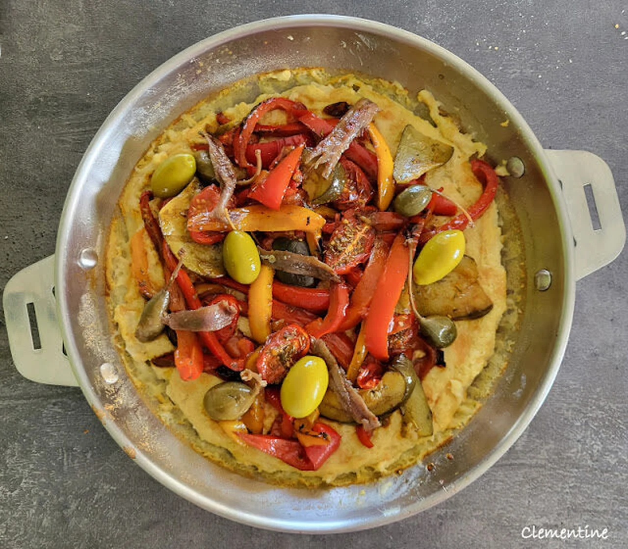 Socca à la caponata