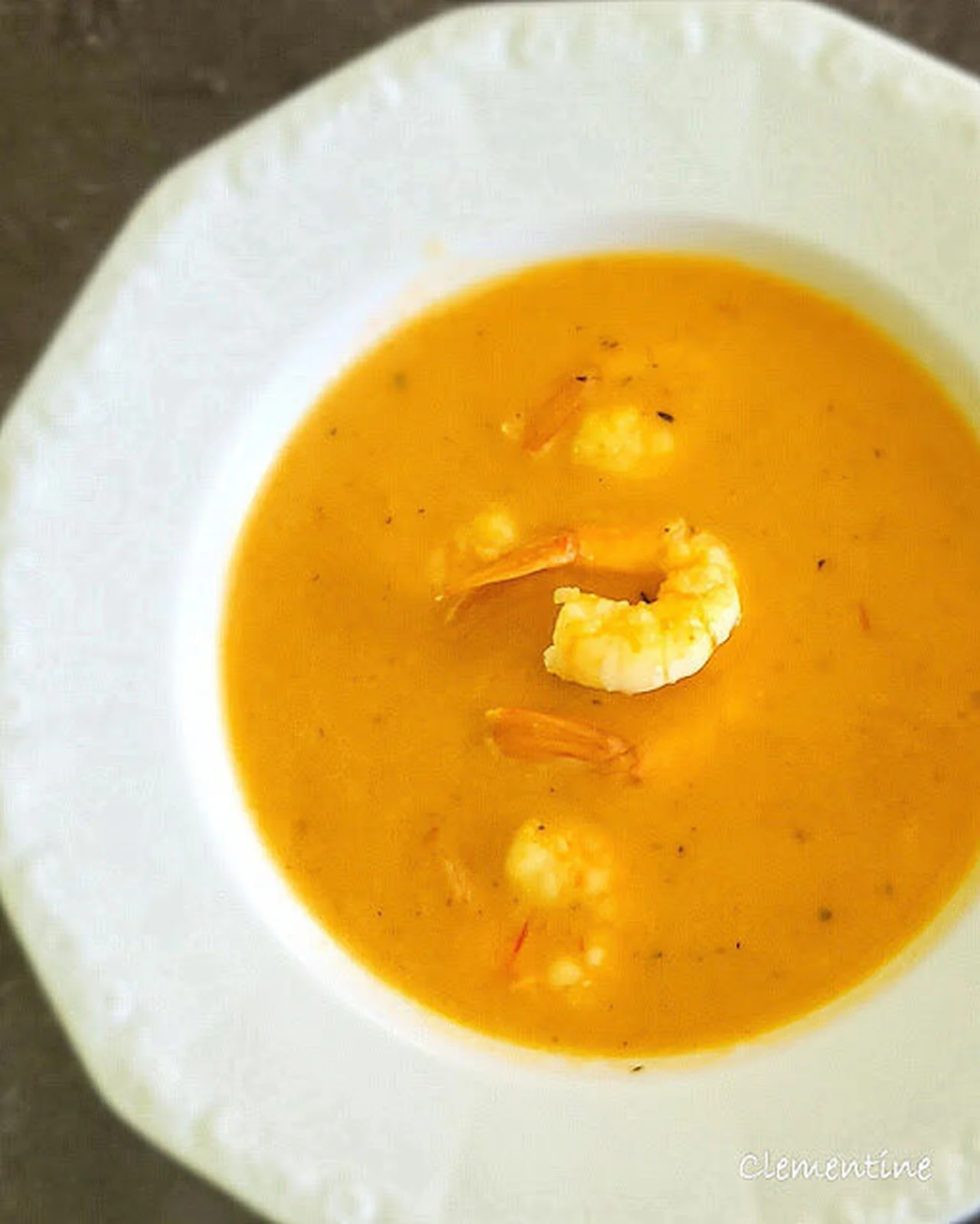 Soupe crémeuse de crevettes
