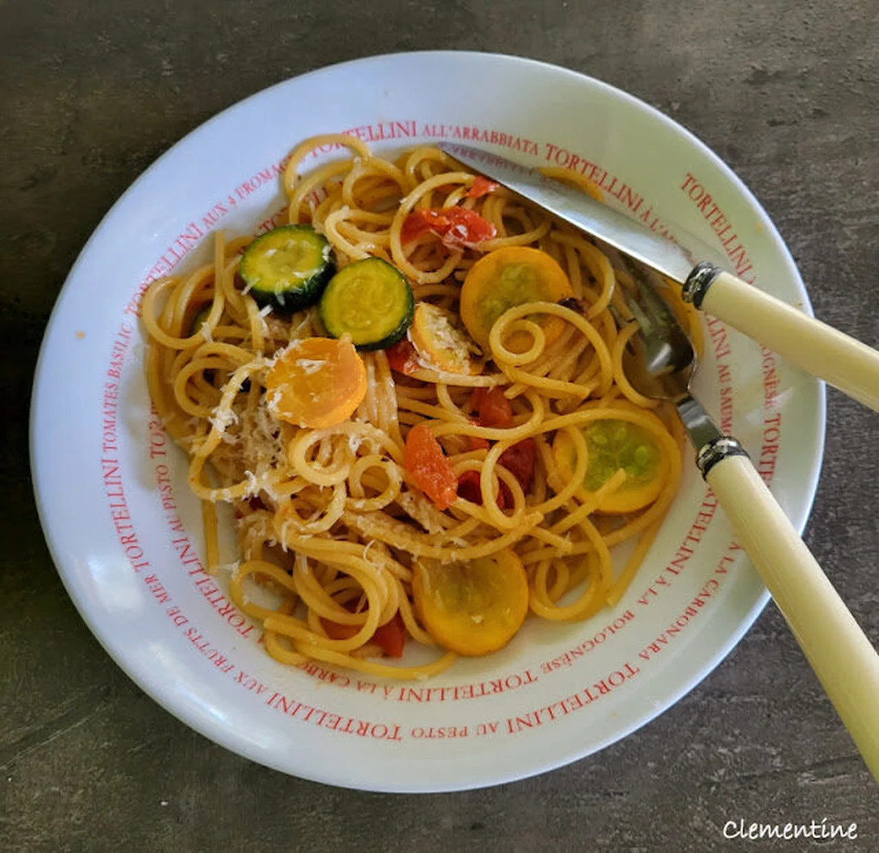 Spaghetti aux courgettes et crema di lardo