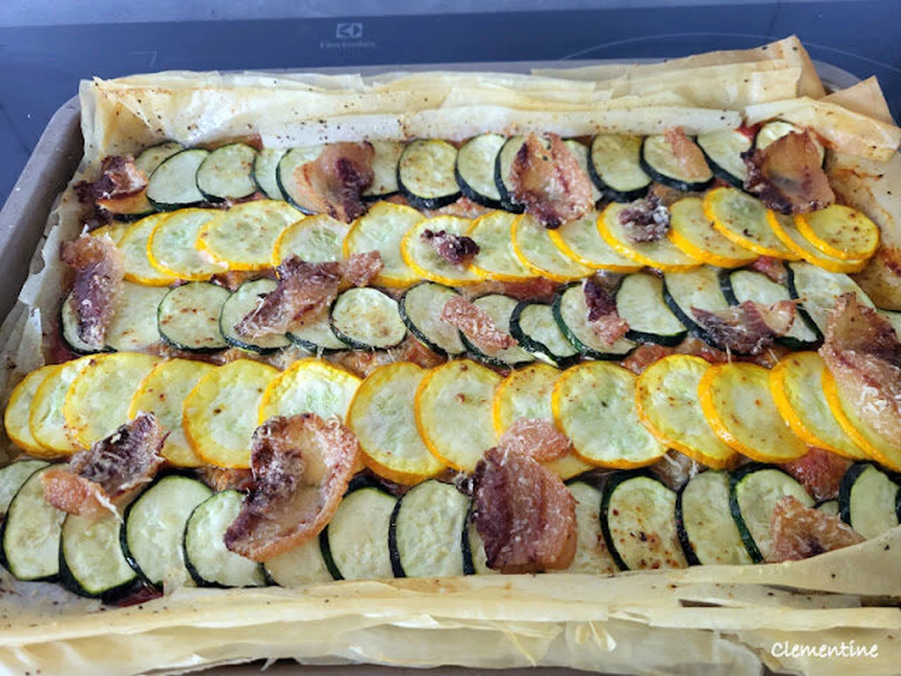Tarte filo aux courgettes
