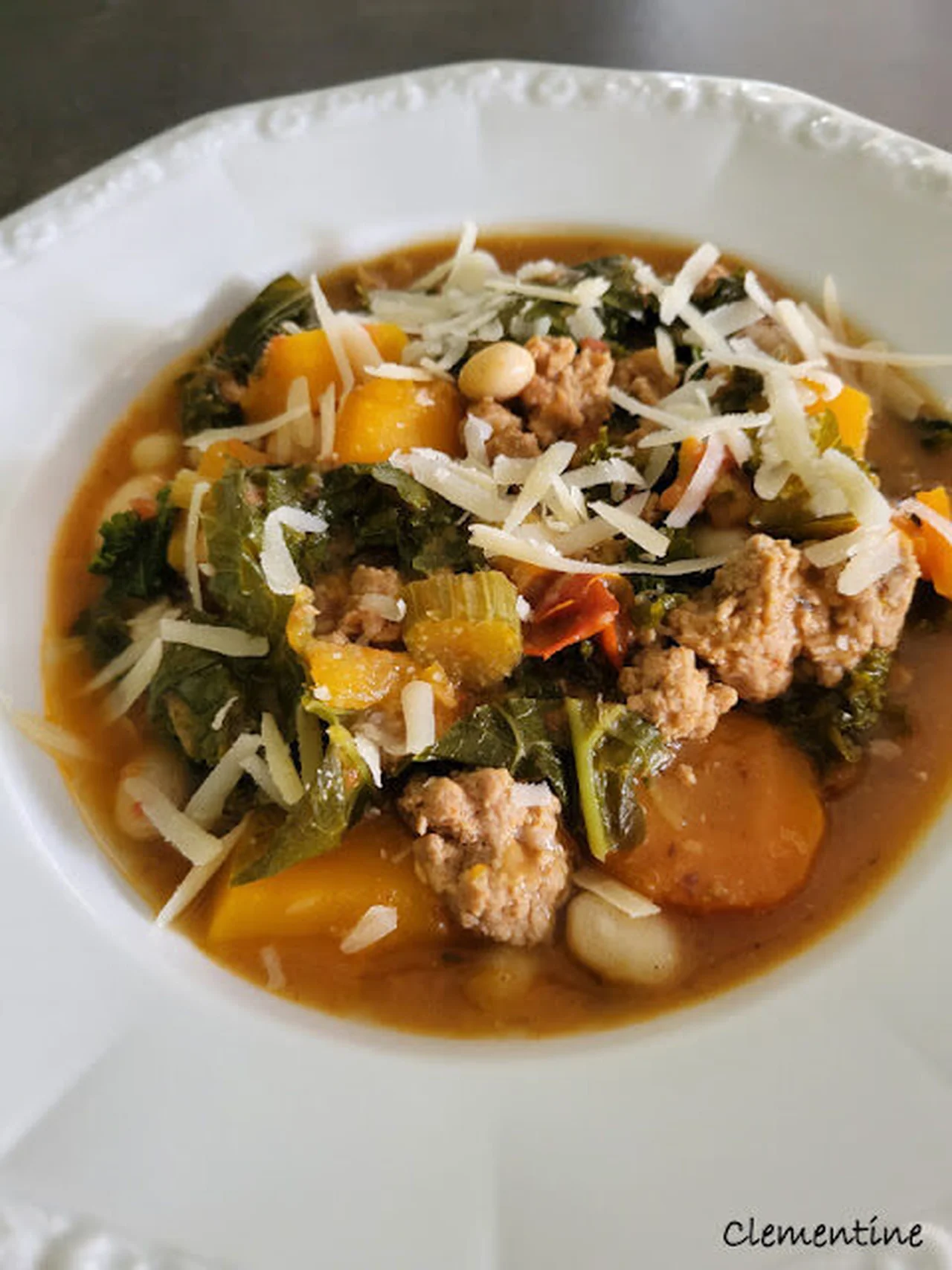 Soupe toscane à la dinde hachée