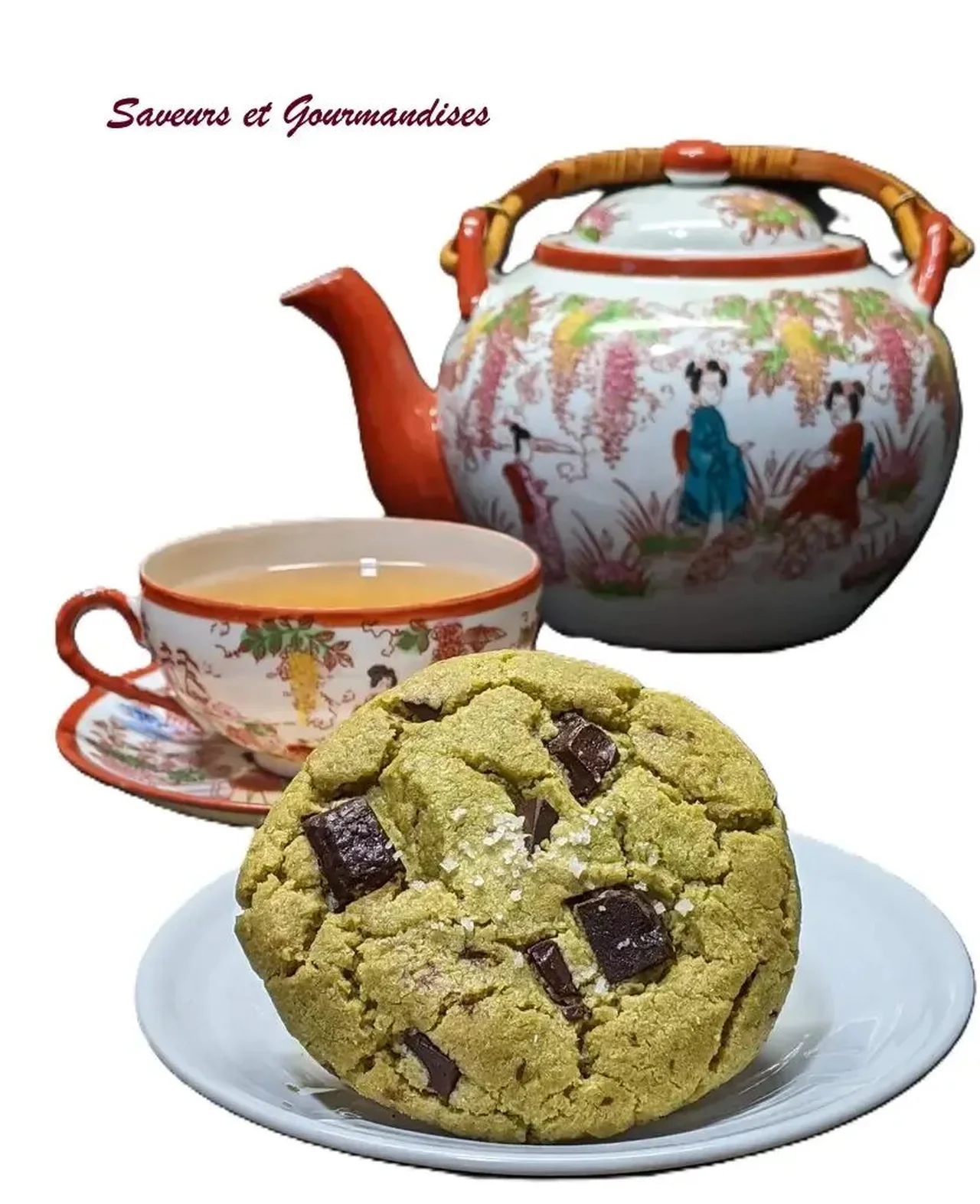 Cookies au matcha et chocolat noir