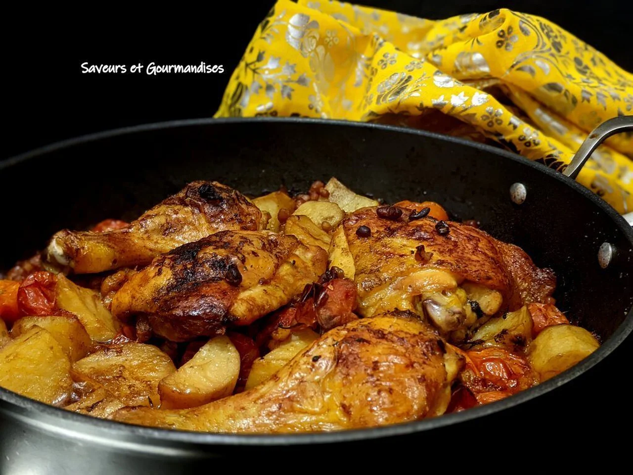 Poulet et pommes de terre rôtis au vinaigre balsamique