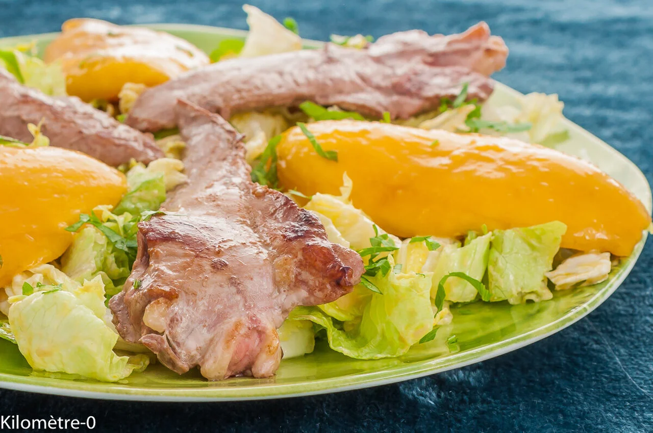 Aiguillettes de canard à la mangue