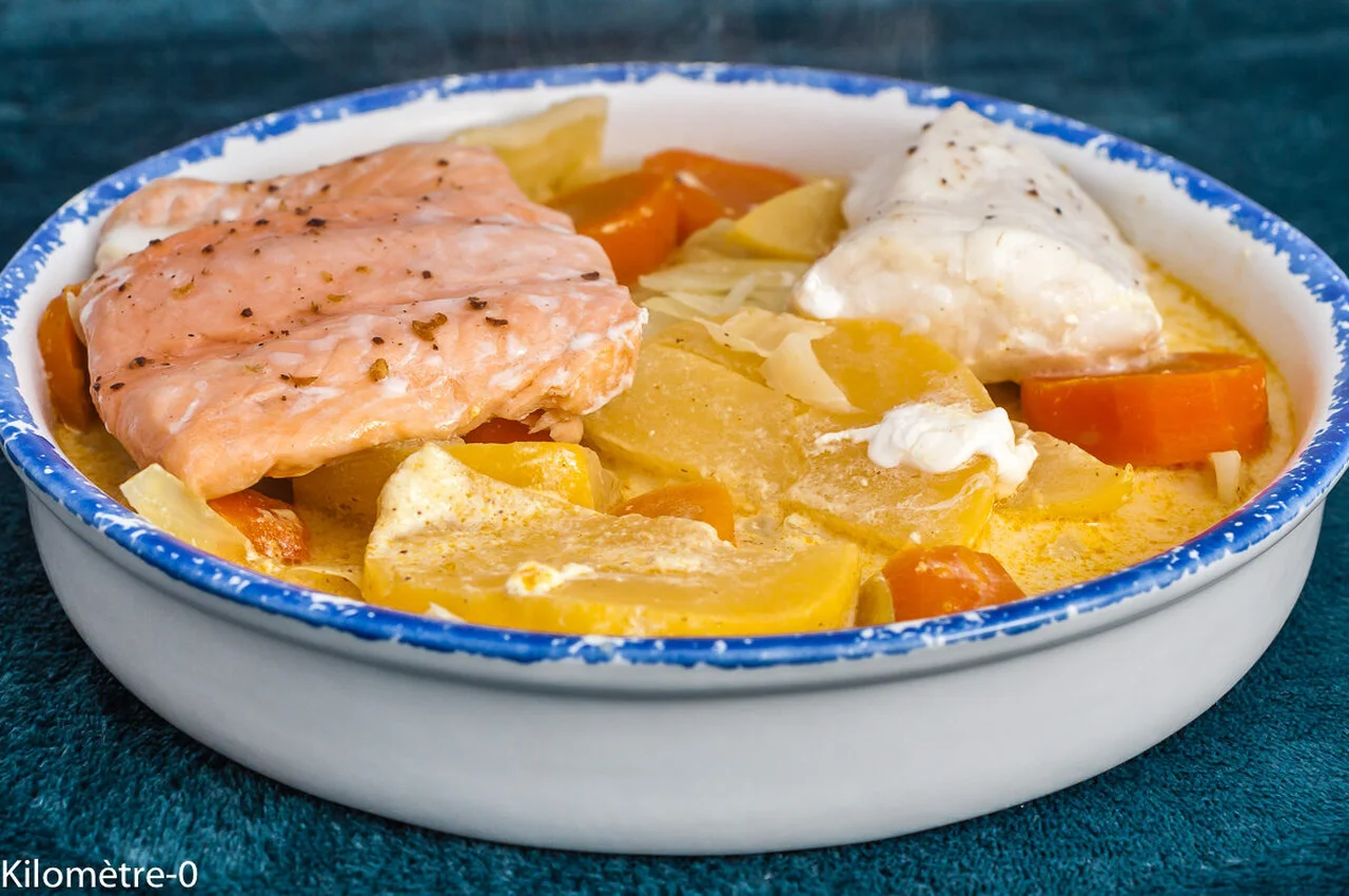 Poissons aux légumes d'hiver, type potée