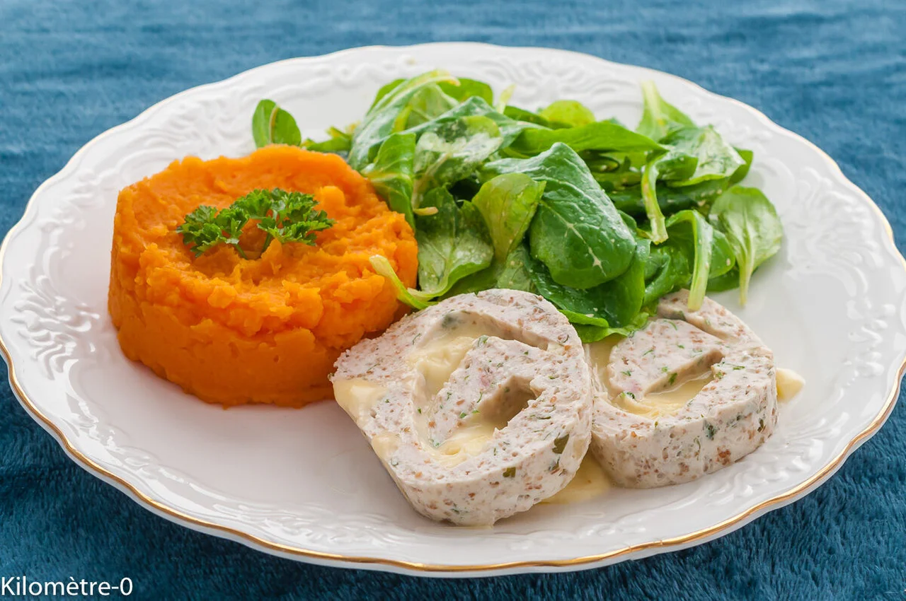 Roulé de volaille, sauce au chorizo