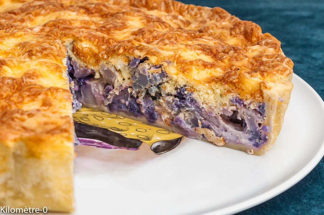 Tarte soufflée au chou-fleur violet