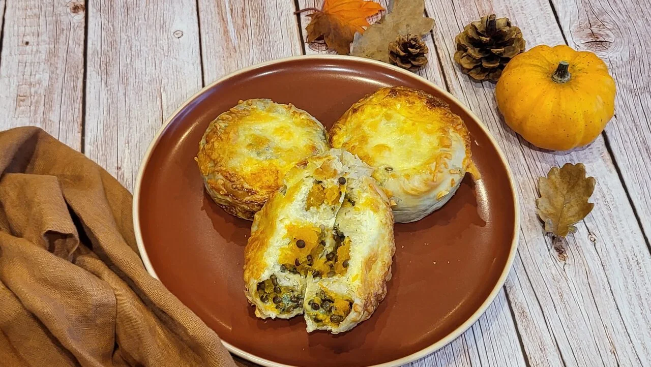 Roulés végétariens butternut et fourme d'Ambert