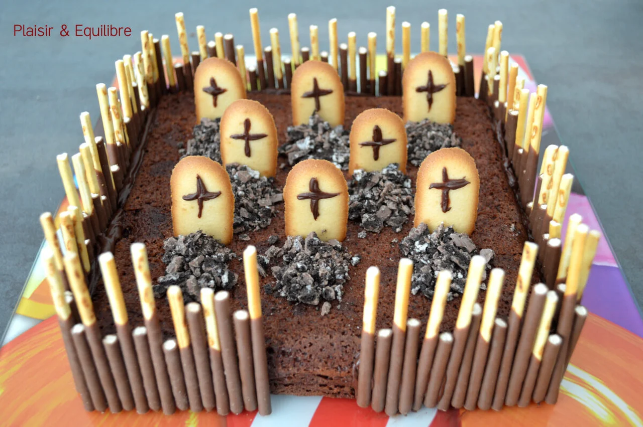Gâteau cimetière pour Halloween