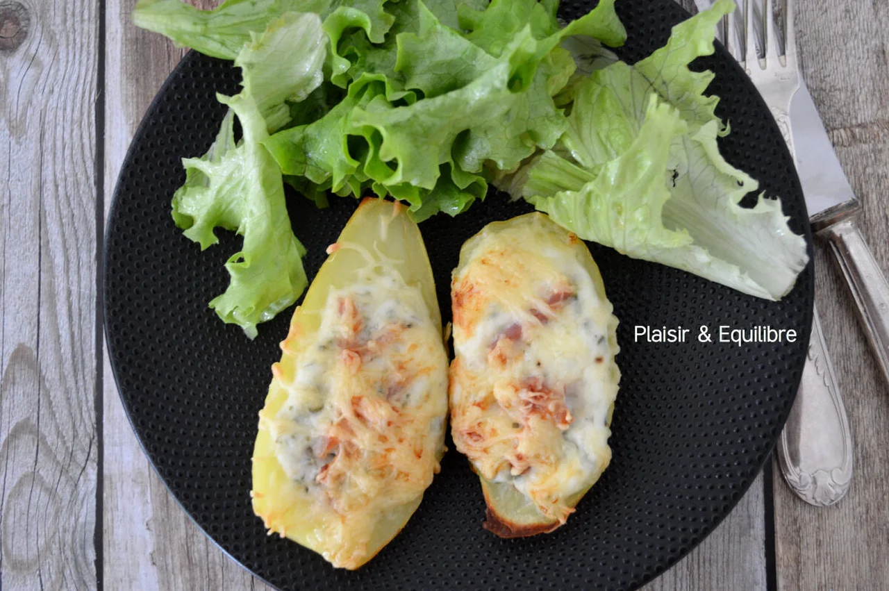 Pommes de terre farcies façon flammekueche