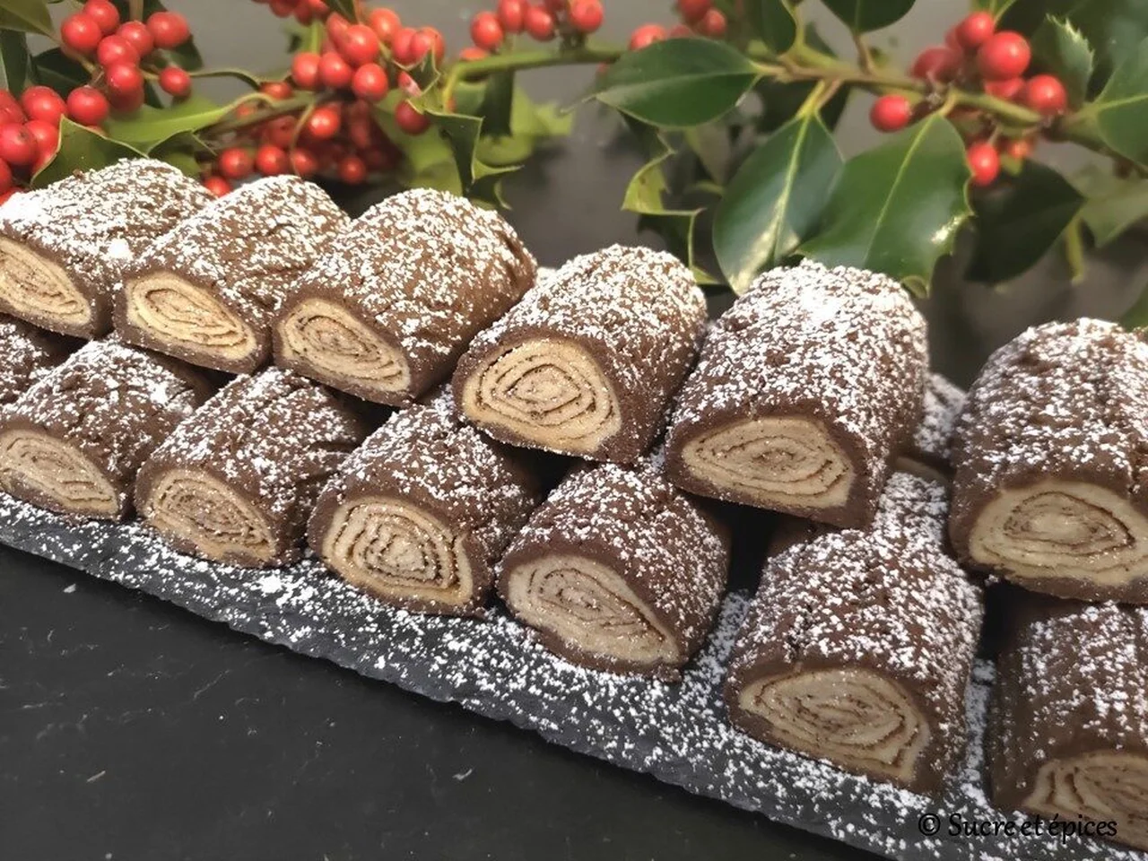 Biscuits mini-bûches de Noël